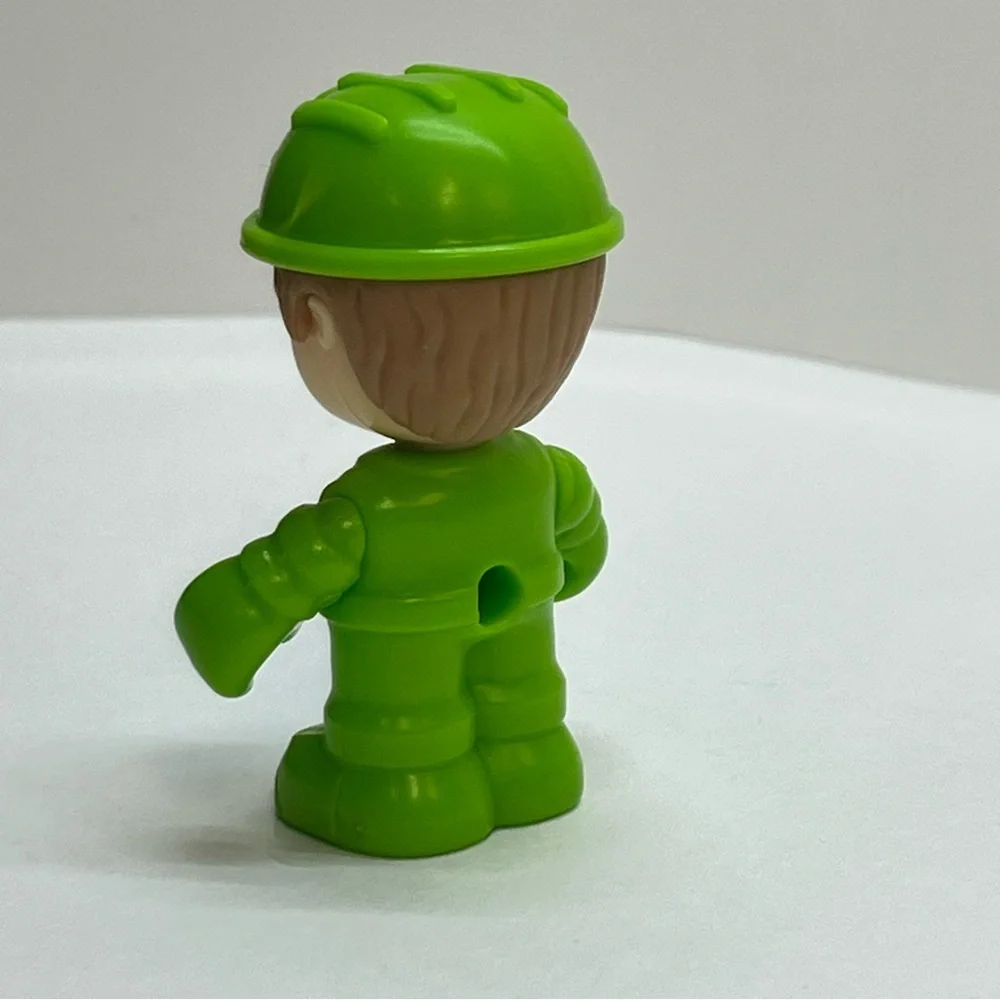 recycling worker figure green‎ uniform hard hat